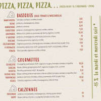 Pizz'happy menu
