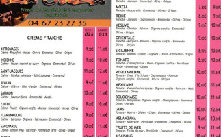 La CaZa Pizzeria menu