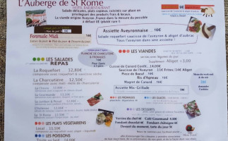 Auberge de ST Rome menu