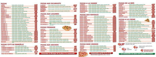 Pizza Du Village menu