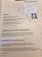 Yaya Saint Ouen Restaurant Grec Bar à Cocktails menu