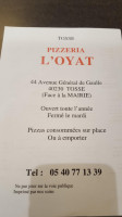 Pizzeria L'Oyat menu