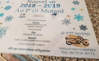 Le P'tit Motard menu