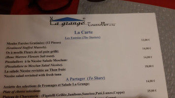 La Grange Provencal Traditionnel menu
