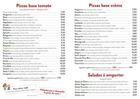 Franky Pizza (thaon) menu