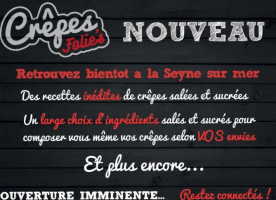 Crepes Folies menu