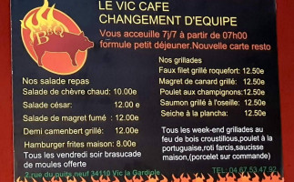 VIC CAFE menu