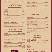 Chez Gayane menu