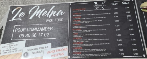 Le Melna menu