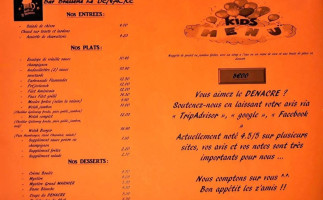 Le Denacre menu