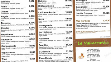 Le Valmacatelo menu