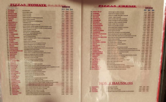 Pizzeria Les Remparts menu