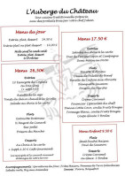 L'auberge Du Château menu