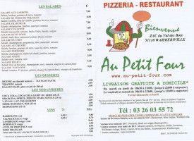 Au Petit Four menu