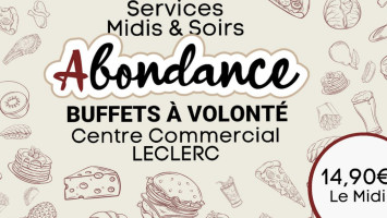Buffet Abondance Poitiers menu
