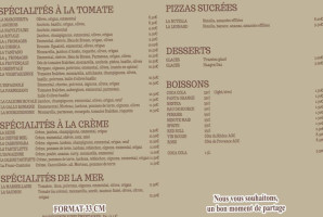 Pizza Léonard menu