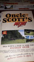 Oncle Scott's menu