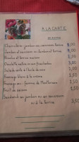 Auberge Le Moulin menu