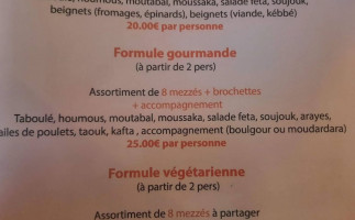 Le Cedrus (les Sablettes) menu