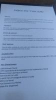 Le Vulcano menu