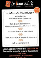 Le Thon Qui Rit menu