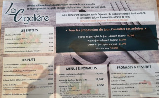 Café De La Cigalière menu