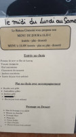 Le Rideau Cramoisi menu