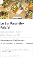 Le Parallèle Falafel menu