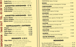 Les Délices De L'inde_restaurant Indien Pizzeria menu