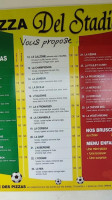 Pizza Del Stadio menu