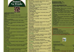 Ty Fredo menu