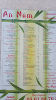 An Nam Vietnamien Revel menu