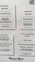 Le Mandrin menu