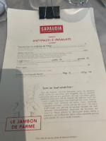 Le Sapaudia menu