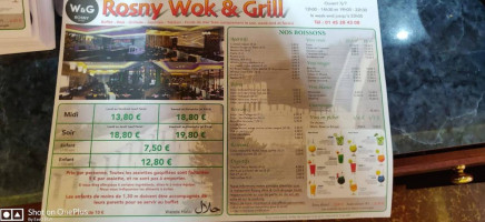 Rosny Wok Grill menu