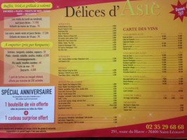 Délices D'asie Saint Léonard menu