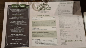 Auberge Des Girards menu