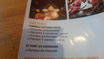 La Lyriste menu
