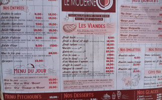 Le Moderne menu