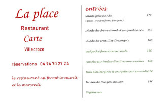 La Place Villecroze menu