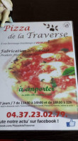 Pizza De La Traverse menu