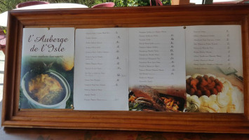 Auberge De L'isle menu