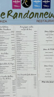 Le Randonneur menu