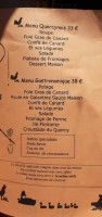 Ferme Auberge De Coutie menu