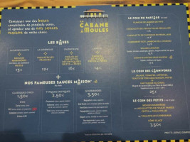 La Cabane A Moules menu