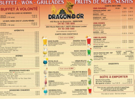 Le Dragon d'Or menu