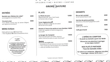 Le Comptoir Groix Et Nature menu