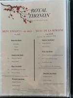 Royal Thonon menu