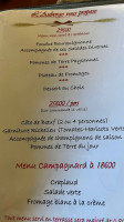 Auberge De La Queue Du Lac menu