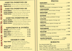 Les Délices De L'inde_restaurant Indien Pizzeria menu